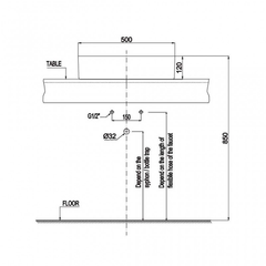 Chậu lavabo đặt bàn Sapporo 500 Hafele 588.79.032