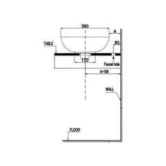 Chậu lavabo đặt bàn Sapporo 585 Hafele 588.79.030