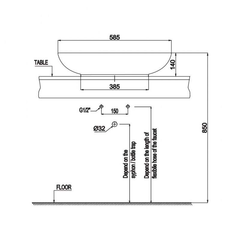 Chậu lavabo đặt bàn Sapporo 585 Hafele 588.79.030