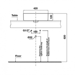 Chậu lavabo đặt bàn Sapporo Hafele 588.79.072