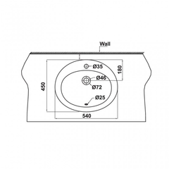 Chậu lavabo vành nổi Sapporo 540 Hafele 588.79.012