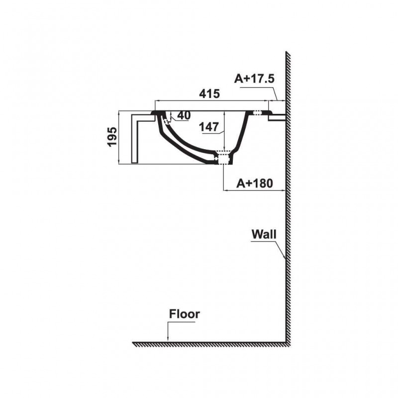 Chậu lavabo vành nổi Sapporo 540 Hafele 588.79.012