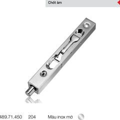 Chốt âm 204mm inox mờ Hafele 489.71.450