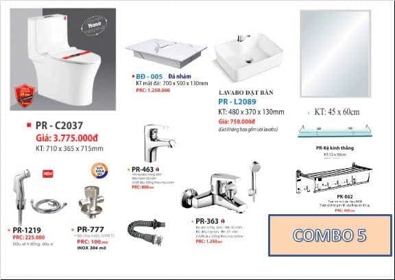 Combo thiết bị vệ sinh Proxia 5