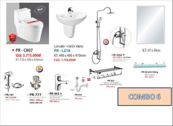 Combo thiết bị vệ sinh Proxia 6