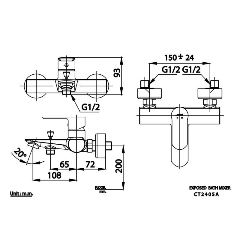 Củ sen gắn tường Cotto CT2405A