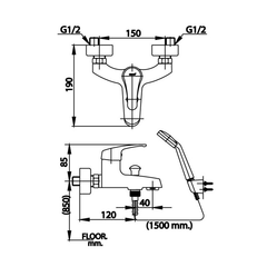 Bộ sen tắm gắn tường Cotto CT366E