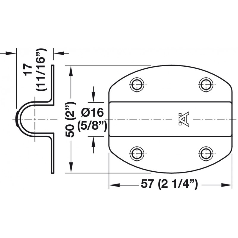 Đế Cho Công Tắc Cửa Ø13mm Hafele 833.89.048