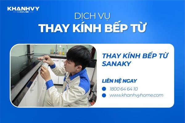 Thay kính bếp từ Sanaky