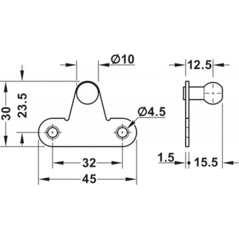 Phuộc hơi pít tông, cho tay nâng cho cửa gỗ hoặc tay nâng với khung nhôm Hafele 373.82.909