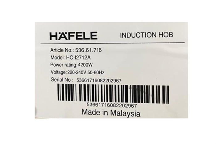 Bếp từ Hafele HC-I2712A 536.61.716 2 vùng nấu