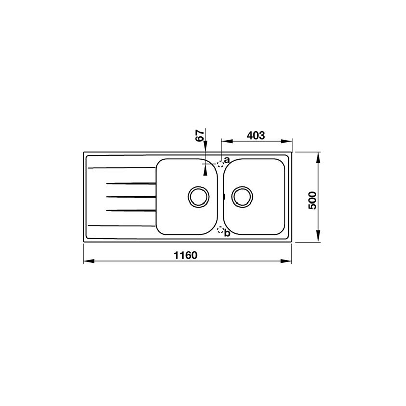 Chậu rửa chén Hafele JULIUS HS-GDD11650 570.35.560