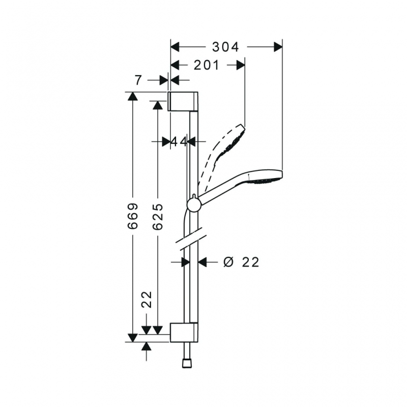 Bộ sen tay kèm thanh trượt Croma Select S Vario Hansgrohe 589.54.119