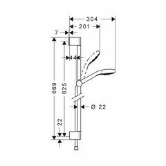 Bộ sen tay kèm thanh trượt Croma Select S Vario Hansgrohe 589.54.119