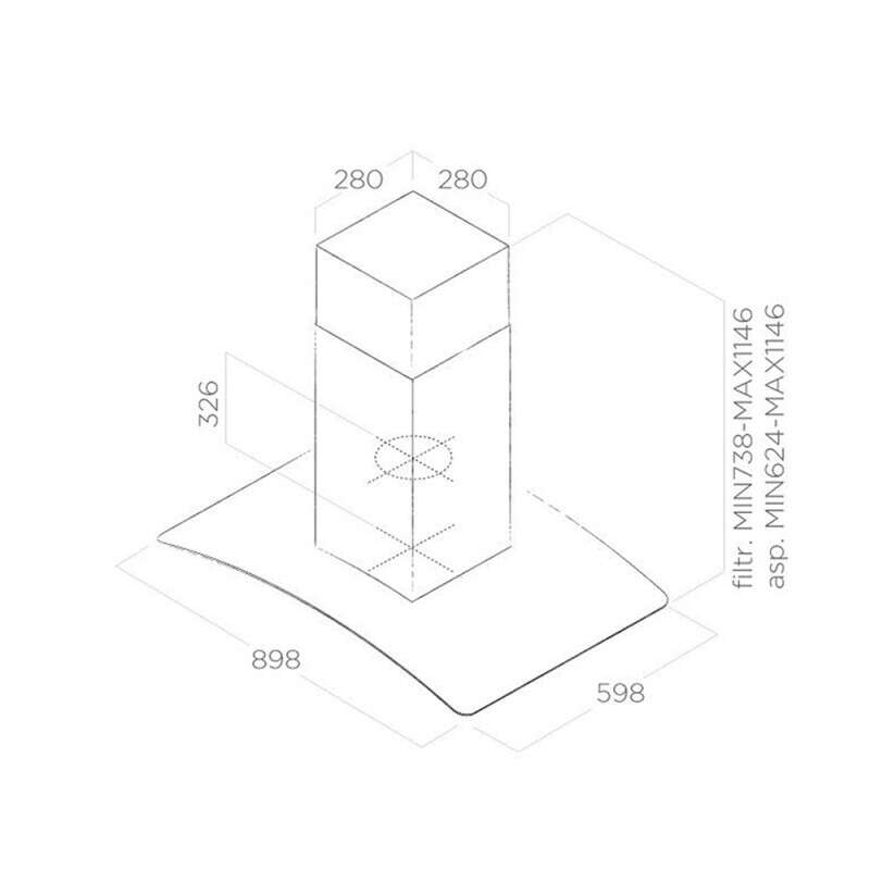 Máy hút mùi đảo Elica REEF ISLAND IX/A/90X60 PRF0048780B