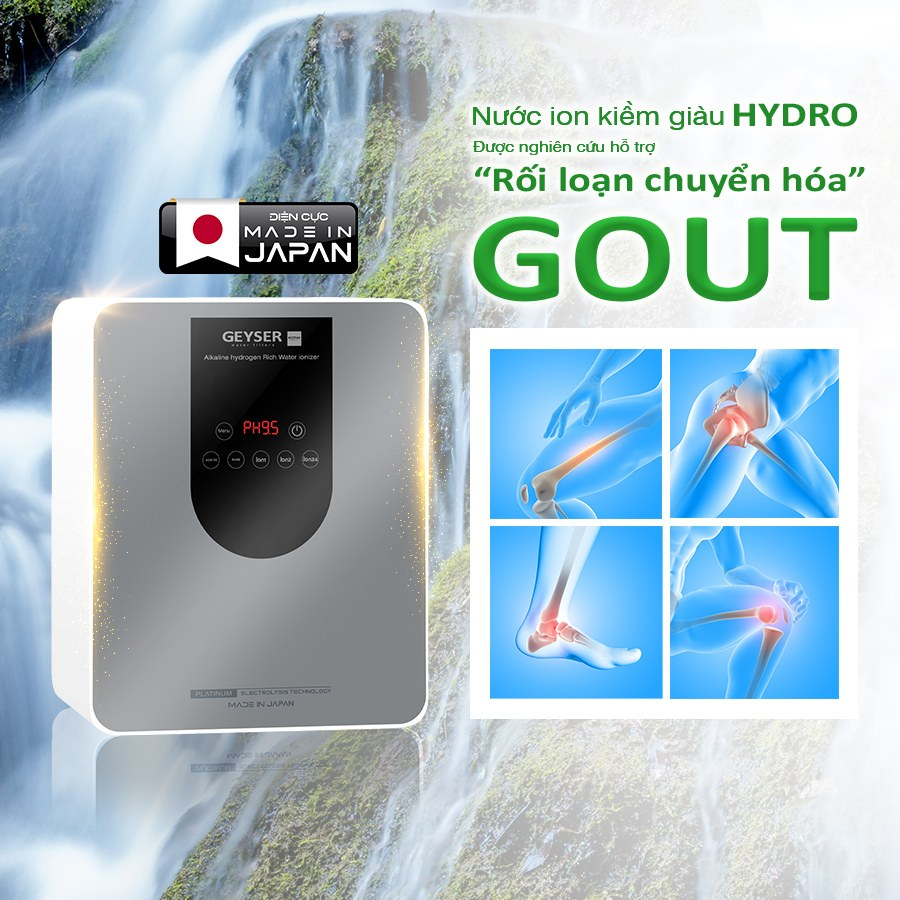 Máy lọc nước ion kiềm giàu hydro Geyser Ecotar 9 Pro