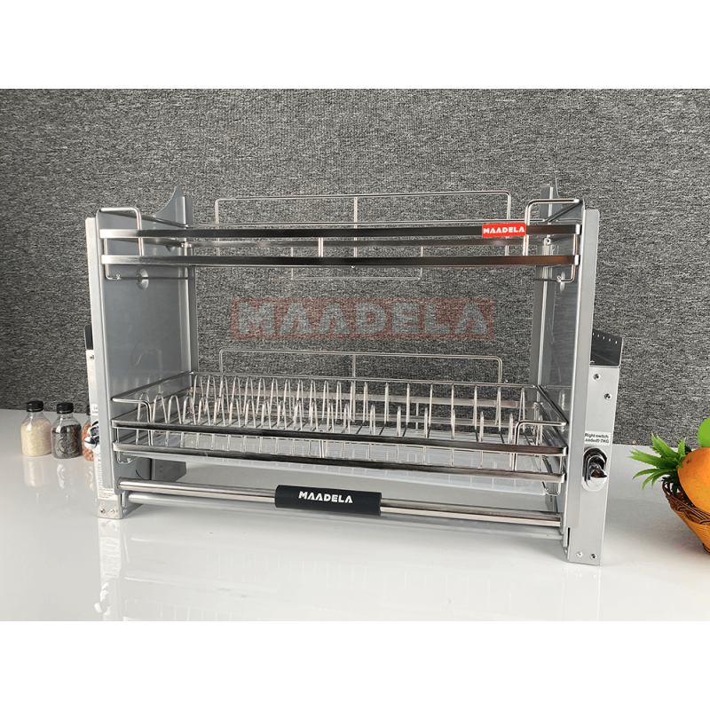 Giá bát đĩa nâng hạ Inox 304 cho tủ bếp trên Maadela MP-G30-2.90