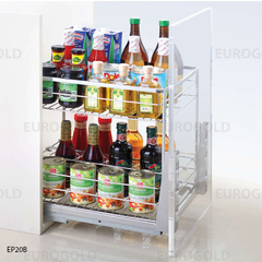 Giá gia vị inox nan dẹt, ray giảm chấn Eurogold EPD4220