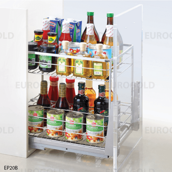 Giá gia vị inox nan dẹt, ray giảm chấn Eurogold EPD4220