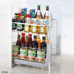 Giá gia vị inox nan dẹt, ray giảm chấn Eurogold EPD4220