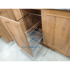 Giá gia vị inox nan dẹt, ray giảm chấn Eurogold EPD4240