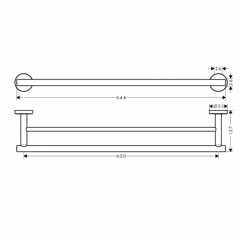 Giá treo khăn đôi Logis Hansgrohe 580.61.311