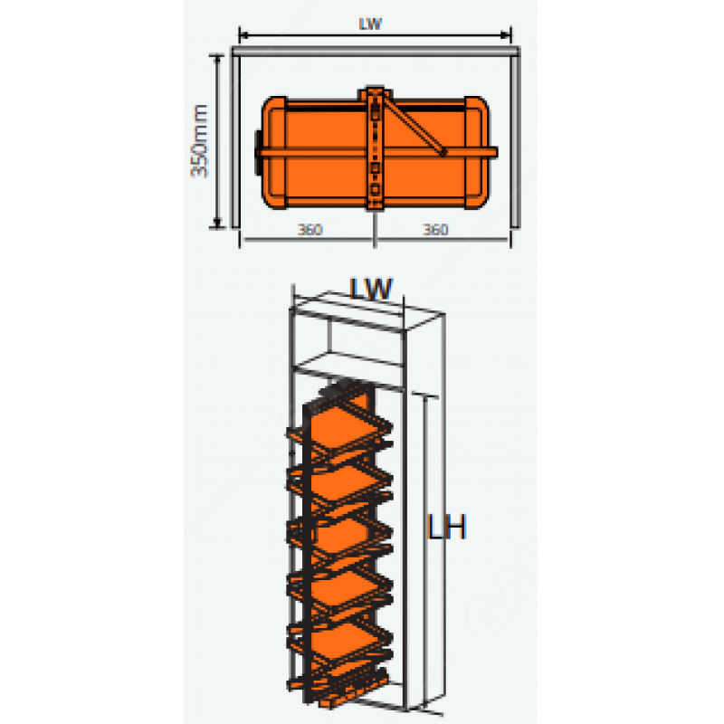 Giá xoay, treo góc tủ quần áo, 1 tầng Garis GW44E