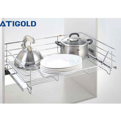 Giá xoong nồi bát đĩa inox 304, ray giảm chấn Atigold ATR80