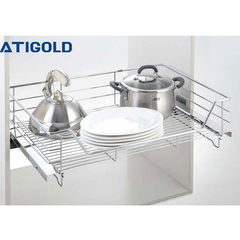 Giá xoong nồi bát đĩa inox 304, ray giảm chấn Atigold ATR70