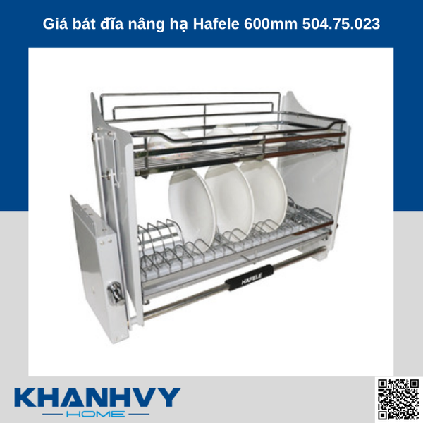 Giá bát đĩa nâng hạ Hafele 600mm 504.75.023