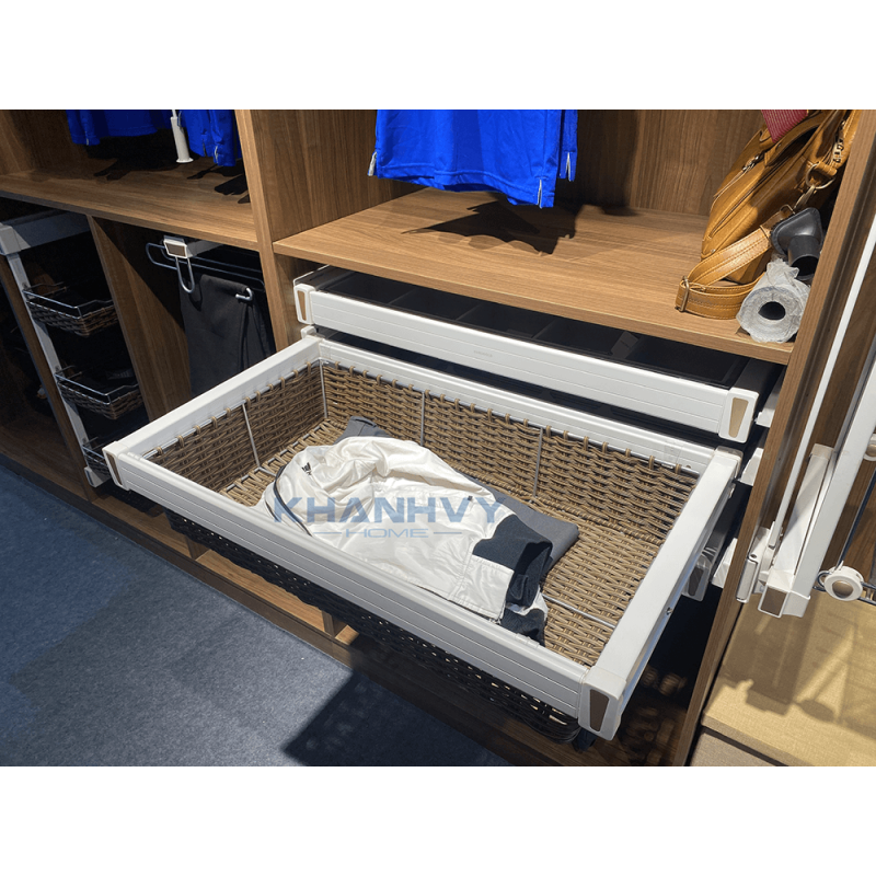 Giỏ để đồ gấp, ray giảm chấn, giá mây Eurogold EUA2190