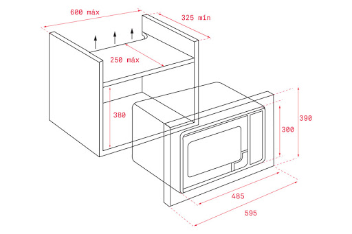 Thông số về kích thước lò vi sóng Teka MS 620 BIH 40584011