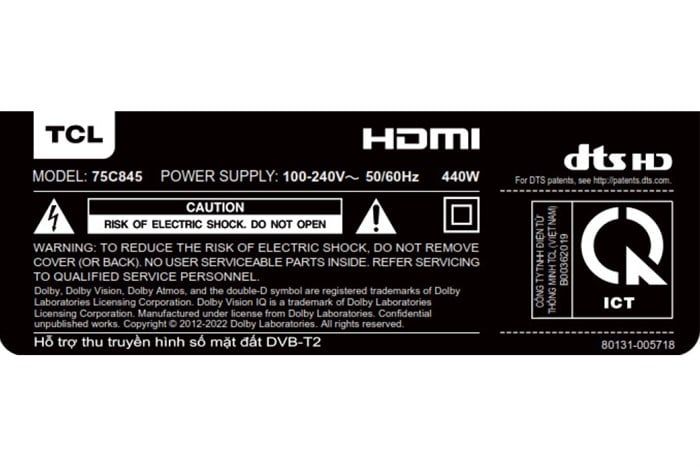 Tivi TCL 65C845 65 inch Mini LED All-Round TV 4K