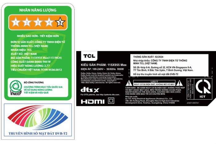 Tivi TCL 115X955 115 inch Premium QD-Mini LED 4K