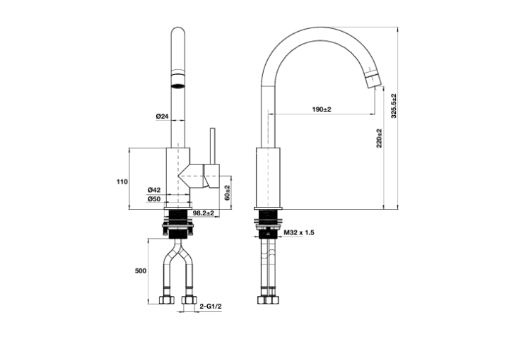 Vòi rửa chén Hafele HT25-SH1F220 570.85.047 màu đen mờ