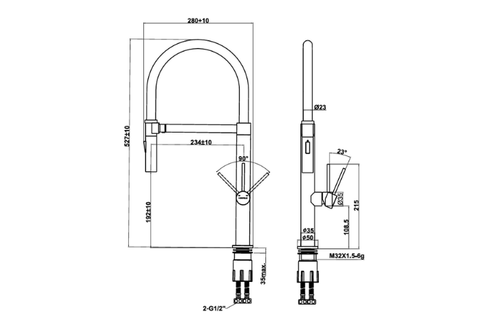 Vòi rửa chén Hafele HT24-SH1F527 570.85.451 màu titan