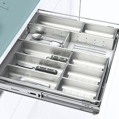 Khay chia inox 6 ngăn đựng dao, thìa, dĩa đặt trong ngăn kéo GT01.3