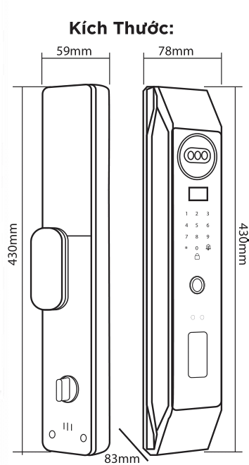 Khóa vân tay Hubert HB CG80VF Luxury Face ID , App wifi