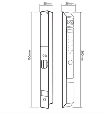 Khóa vân tay cửa nhôm Hubert HB CN85F Luxury App wifi, Face ID
