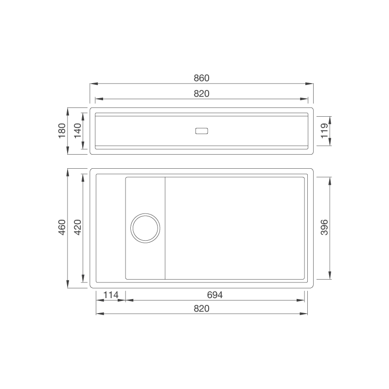 Chậu rửa chén Malloca MYST K83S - MYST K83L