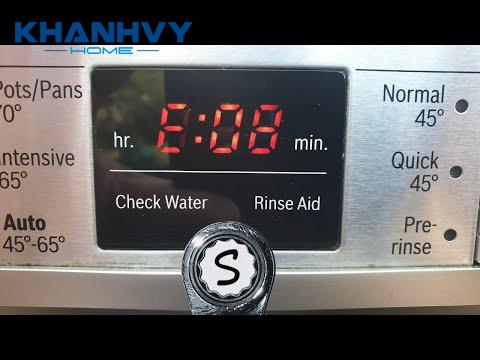 Màn hình bảng điều khiển máy rửa bát Bosch báo lỗi E08