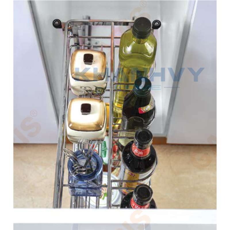 Giá gia vị, chai lọ, nan vuông, bề mặt mạ chrome, dùng cho cánh kéo Garis GK02.25C