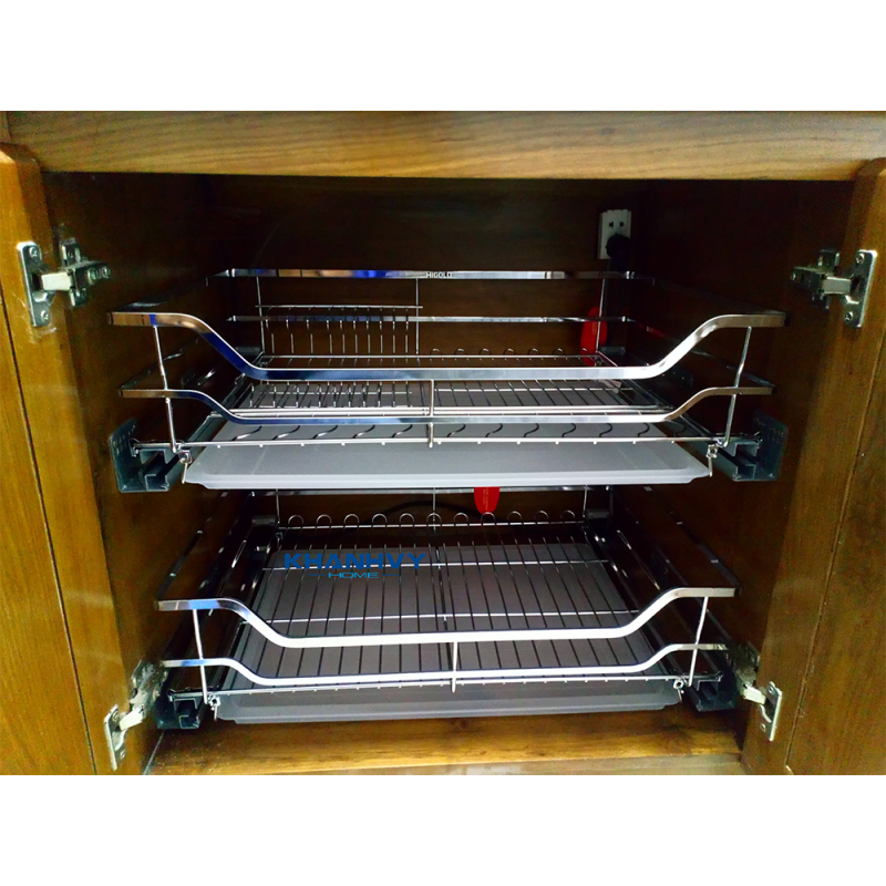  Rổ chén dĩa diamond giảm chấn inox 304 301501, 301502, 301504, 301505 tại Khánh Vy Home lắp âm tủ, sử dụng tiện lợi