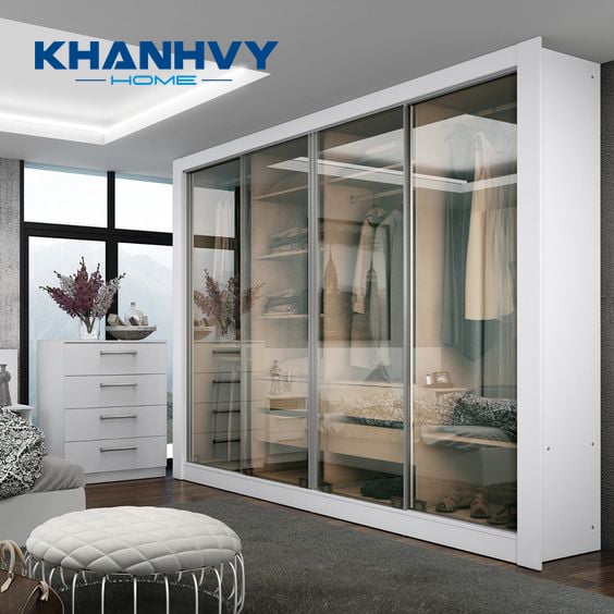 Tủ quần áo nhôm kính