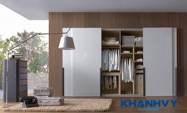Tủ quần áo khung nhôm cửa lùa có thiết kế hiện đại, tinh tế