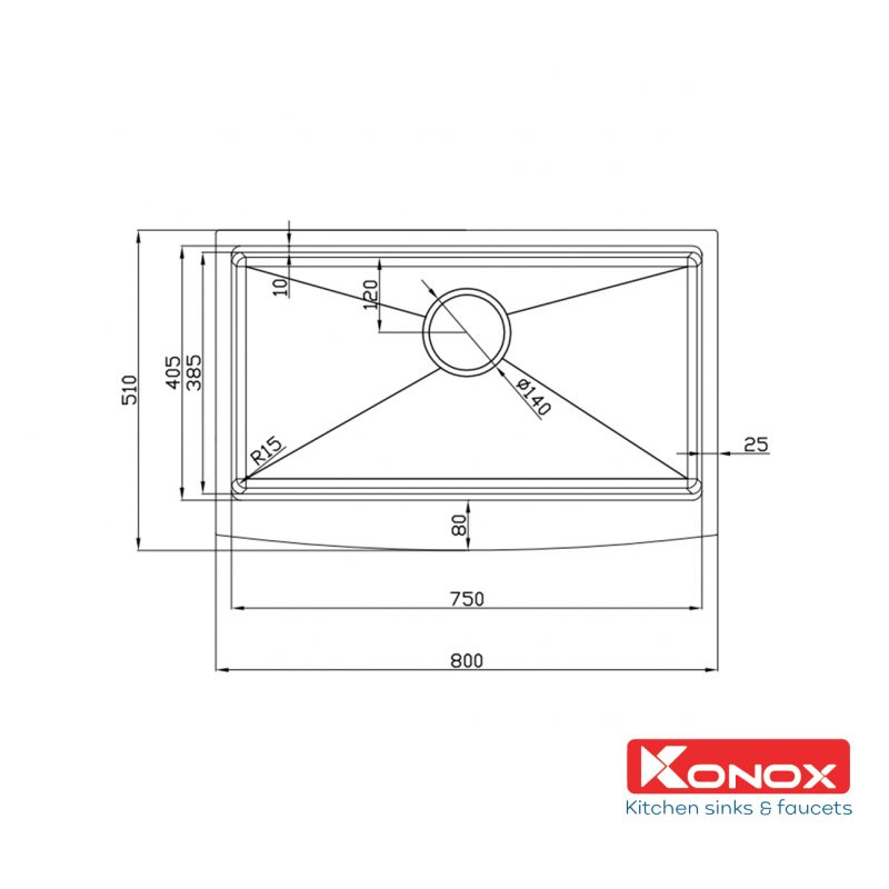 Chậu rửa bát Konox Workstation Sink – Apron Sink KN8051AS Curve