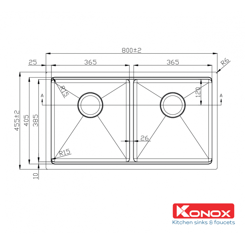 Chậu rửa bát Konox Workstation Sink – Undermount Sink KN8046DUB