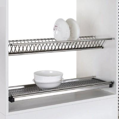 Chén dĩa luôn khô ráo, sạch sẽ với kệ chén 2 tầng inox âm tủ trên Higold 401070, 401071, 401072, 401073, 401074 tại Khánh Vy Home