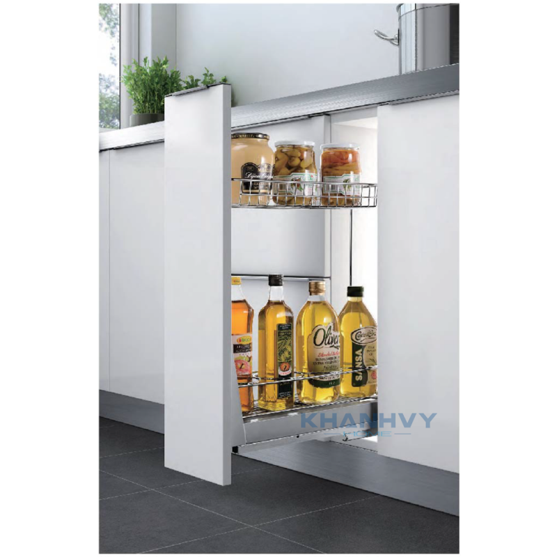 Kệ 2 tầng đựng chai lọ ray giảm chấn Higold 305003