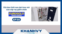 Kệ dao thớt nan dẹt inox mờ, ray giảm chấn Eurogold EPD5230